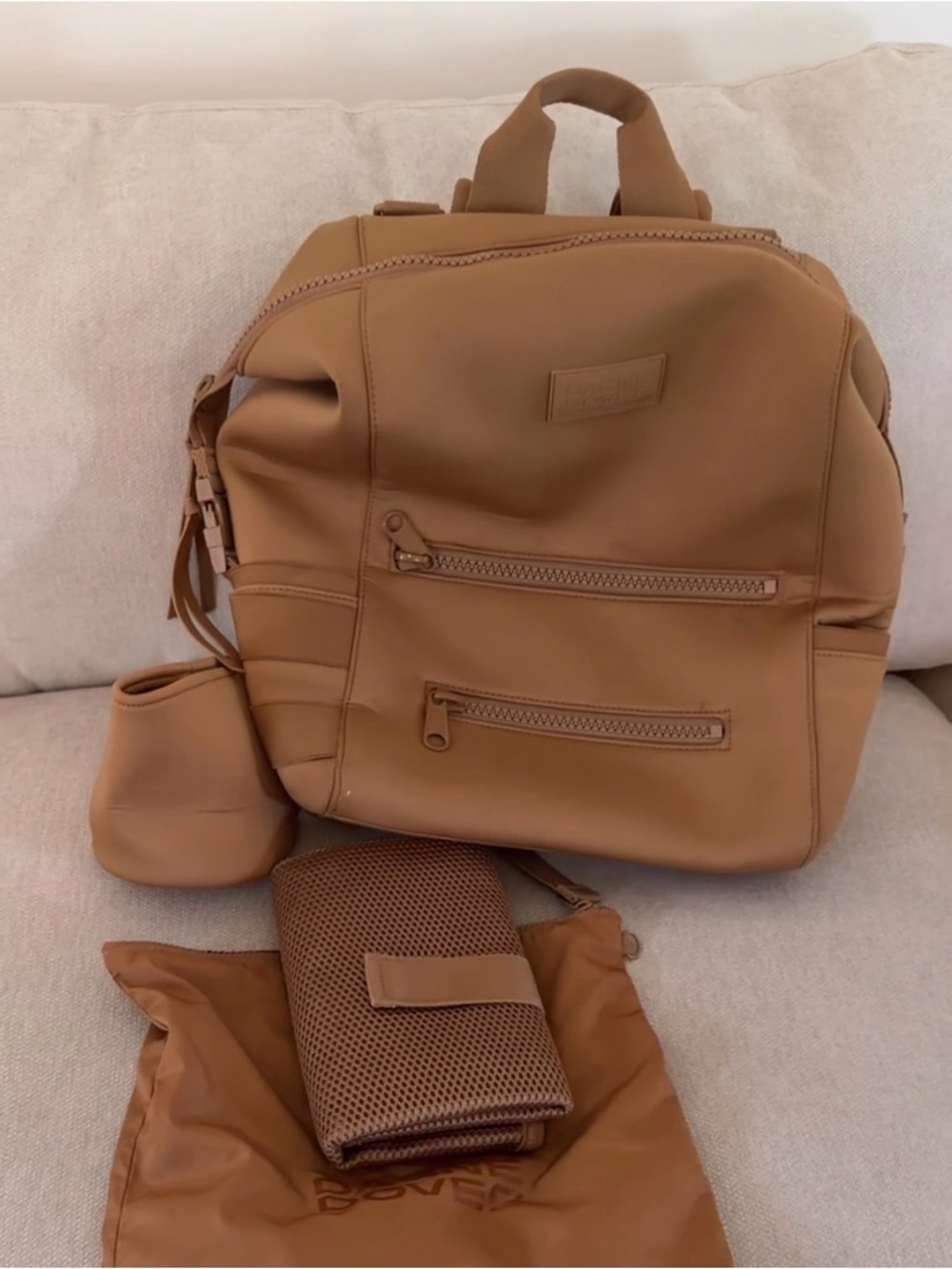Indi Diaper Bag Backpack Large size in color camel